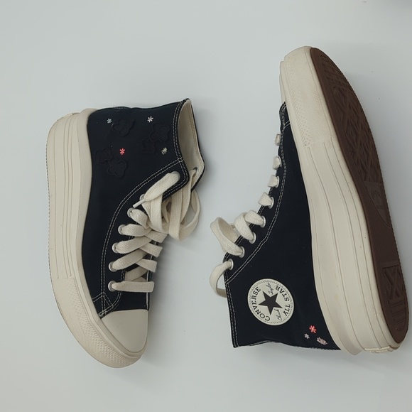 Converse Chuck Taylor All Stars Move Hi Top Floral Women's 10.5 Black Platform - Picture 9 of 9